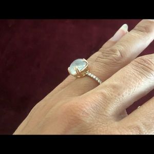 Moonstone diamond rose gold ring